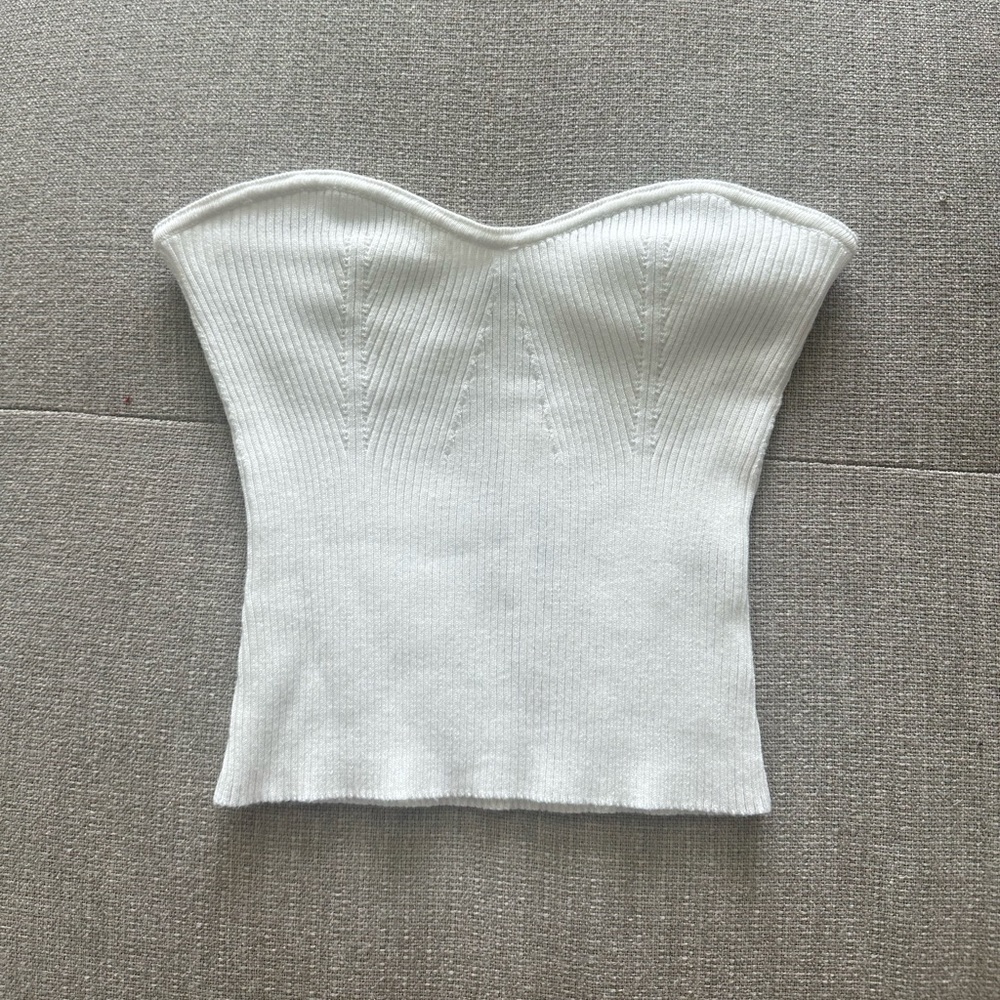 White Fitted Ribbed Tank Top